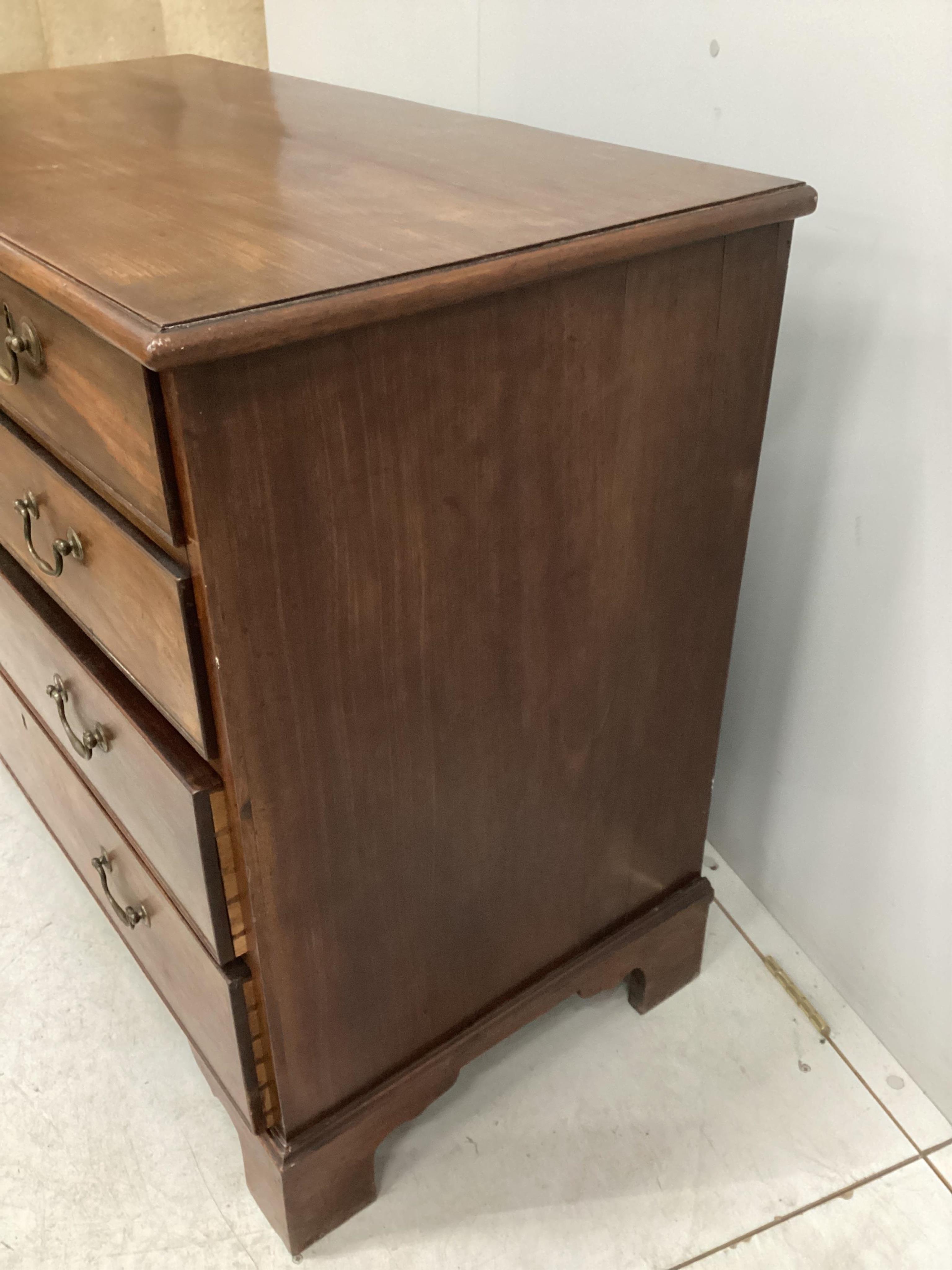 A George III mahogany five drawer chest, width 103cm, depth 53cm, height 85cm. Condition - good